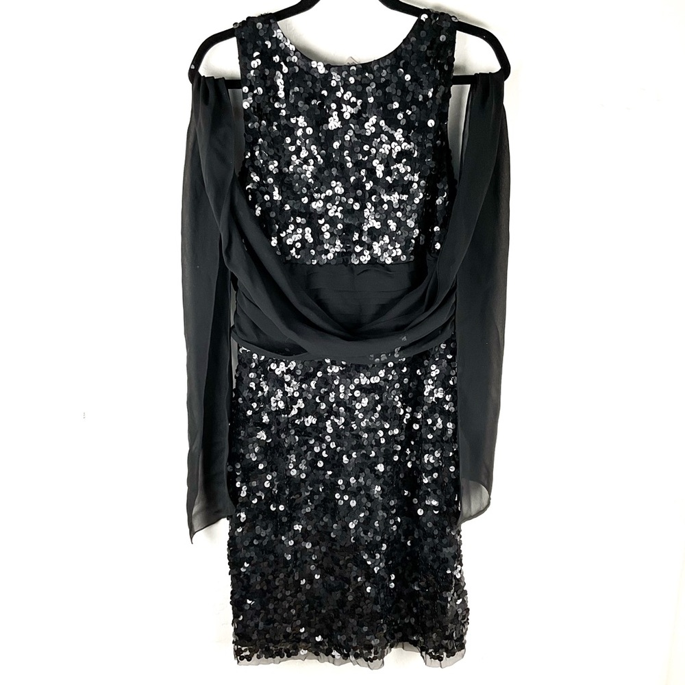 Boston Proper Black Sequin Dress with Sash - Picture 7 of 7